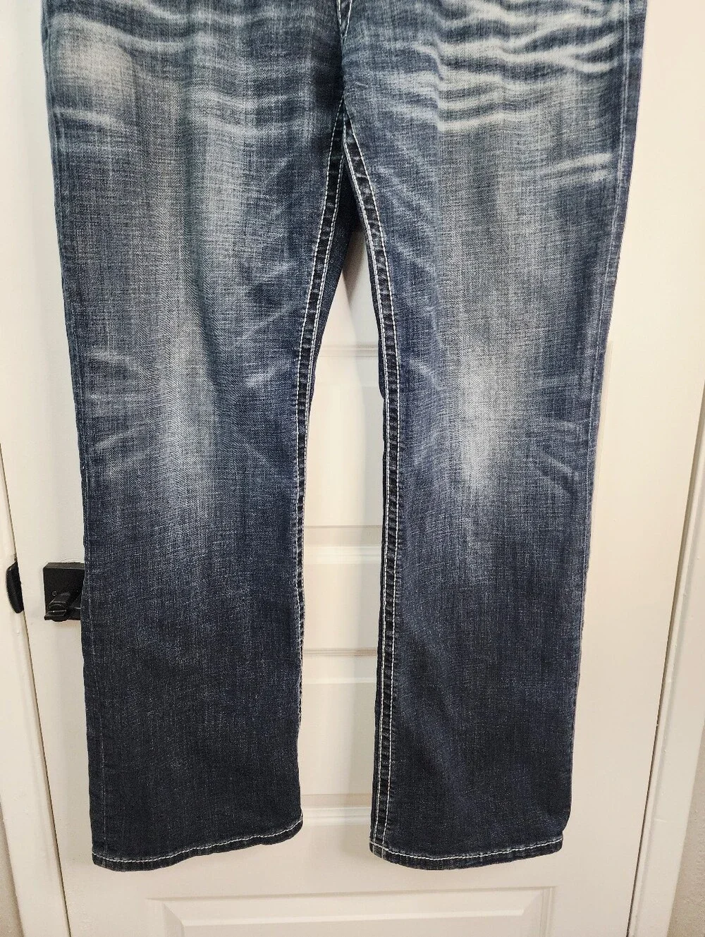 BKE Men’s Bootcut Jeans in Dark Blue Fade Size 40L
